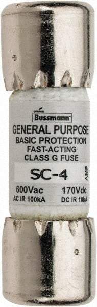 Cooper Bussmann - 170 VDC, 600 VAC, 4 Amp, Time Delay Size Rejecting/NonRejecting Fuse - Fuse Holder Mount, 1-5/16" OAL, 10 at DC, 100 at AC (RMS) kA Rating, 13/32" Diam - A1 Tooling