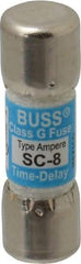 Cooper Bussmann - 170 VDC, 600 VAC, 8 Amp, Time Delay Size Rejecting/NonRejecting Fuse - Fuse Holder Mount, 1-5/16" OAL, 10 at DC, 100 at AC (RMS) kA Rating, 13/32" Diam - A1 Tooling