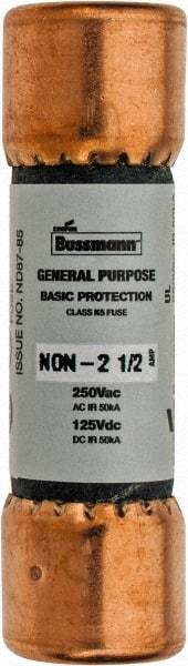 Cooper Bussmann - 125 VDC, 250 VAC, 2.5 Amp, Fast-Acting General Purpose Fuse - Fuse Holder Mount, 50.8mm OAL, 50 at AC/DC kA Rating, 9/16" Diam - A1 Tooling