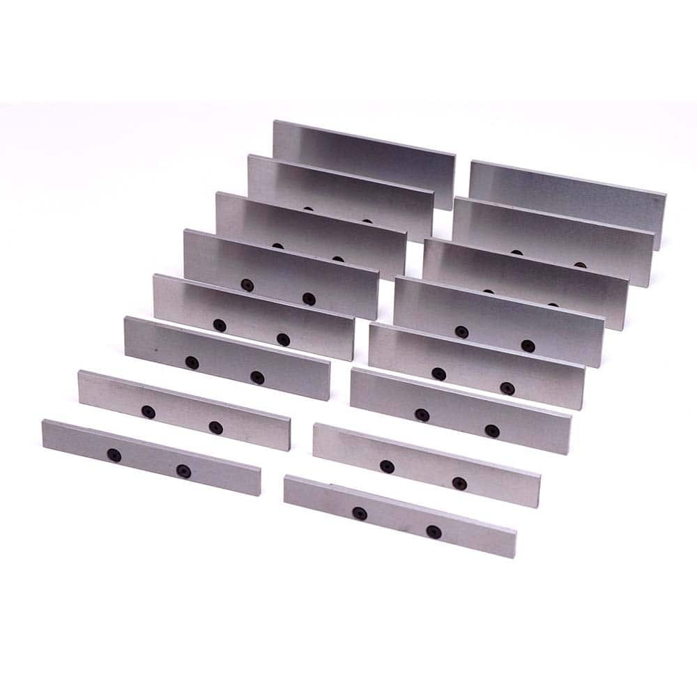 TE-CO - Vise Accessories; Product Type: Parallel Set ; Product Compatibility: 4" Vises ; Number of Pieces: 8 ; Material: Steel ; Jaw Width (Inch): 4 ; Product Length (Inch): 0.118 - Exact Industrial Supply