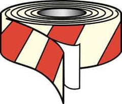 NMC - Glow & Red Striped Vinyl Tape - 2" Wide x 30' Long x 0.002" Thick, General Traffic - A1 Tooling