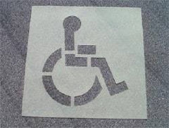 NMC - Handicapped Symbol Stencil - 38 Inch High x 34 Inch Wide Character x 0.06 Inch Thick, Polyethylene - A1 Tooling