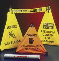 NMC - Warning - People Working, 18" High, Plastic Floor Sign - POP-UP, Orange, For Accident Prevention - A1 Tooling