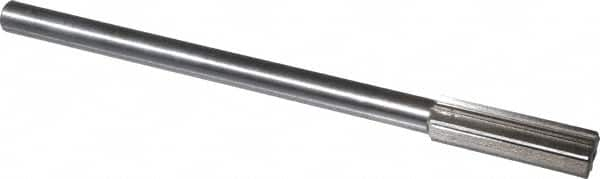 Interstate - 0.599" High Speed Steel 6 Flute Chucking Reamer - Straight Flute, 7/16" Straight Shank, 2" Flute Length, 8" OAL - A1 Tooling