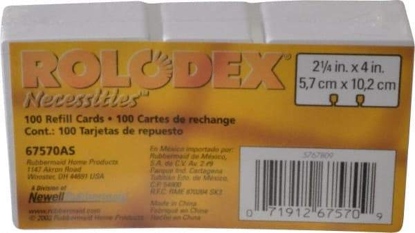 Rolodex - 100 Refills for Rotary - 2-1/4 x 4" - A1 Tooling