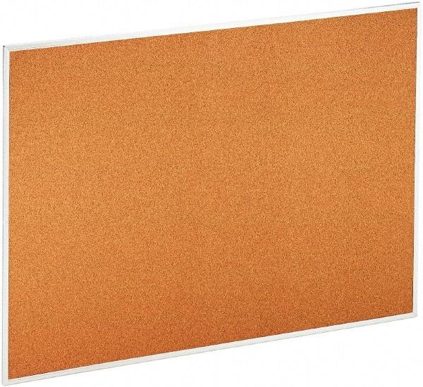 UNIVERSAL - 48" Wide x 36" High Open Cork Bulletin Board - Natural Cork, Aluminum Frame - A1 Tooling