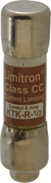 Cooper Bussmann - 600 VAC, 0.5 Amp, Fast-Acting General Purpose Fuse - Fuse Holder Mount, 1-1/2" OAL, 200 at AC (RMS) kA Rating, 13/32" Diam - A1 Tooling