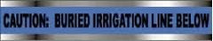 NMC - Caution: Buried Irrigation Line Below, Detectable Underground Tape - 1,000 Ft. Long x 3 Inch Wide Roll, Polyethylene on Aluminum, 5 mil Thick, Blue - A1 Tooling