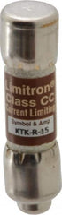 Cooper Bussmann - 600 VAC, 15 Amp, Fast-Acting General Purpose Fuse - Fuse Holder Mount, 1-1/2" OAL, 200 at AC (RMS) kA Rating, 13/32" Diam - A1 Tooling