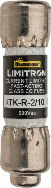 Cooper Bussmann - 600 VAC, 0.2 Amp, Fast-Acting General Purpose Fuse - Fuse Holder Mount, 1-1/2" OAL, 200 at AC (RMS) kA Rating, 13/32" Diam - A1 Tooling