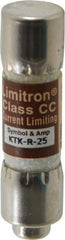 Cooper Bussmann - 600 VAC, 25 Amp, Fast-Acting General Purpose Fuse - Fuse Holder Mount, 1-1/2" OAL, 200 at AC (RMS) kA Rating, 13/32" Diam - A1 Tooling