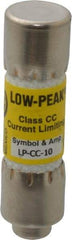 Cooper Bussmann - 150 VDC, 600 VAC, 10 Amp, Time Delay General Purpose Fuse - Fuse Holder Mount, 1-1/2" OAL, 20 at DC, 200 at AC (RMS) kA Rating, 13/32" Diam - A1 Tooling