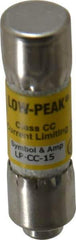 Cooper Bussmann - 150 VDC, 600 VAC, 15 Amp, Time Delay General Purpose Fuse - Fuse Holder Mount, 1-1/2" OAL, 20 at DC, 200 at AC (RMS) kA Rating, 13/32" Diam - A1 Tooling