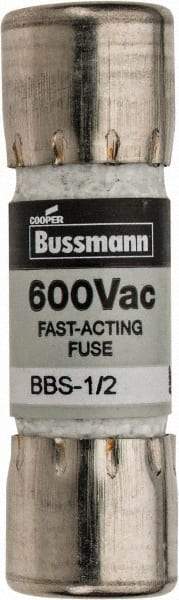 Cooper Bussmann - 600 VAC, 0.5 Amp, Fast-Acting General Purpose Fuse - Fuse Holder Mount, 1-3/8" OAL, 10 at AC kA Rating, 13/32" Diam - A1 Tooling