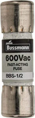 Cooper Bussmann - 600 VAC, 0.5 Amp, Fast-Acting General Purpose Fuse - Fuse Holder Mount, 1-3/8" OAL, 10 at AC kA Rating, 13/32" Diam - A1 Tooling