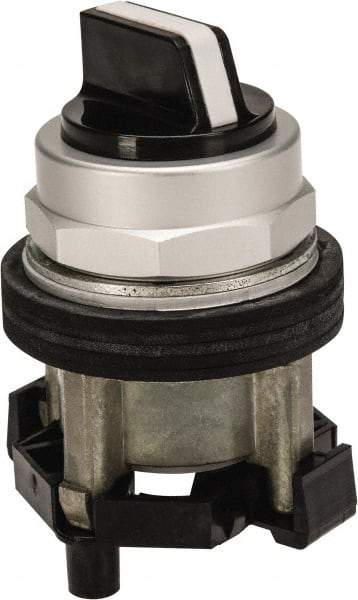 Eaton Cutler-Hammer - 30-1/2mm Mount Hole, 2 Position, Knob Operated, Selector Switch Only - Black, Maintained (MA) - Momentary (MO), Nonilluminated, Oil and Watertight - A1 Tooling