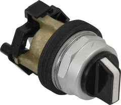 Eaton Cutler-Hammer - 30-1/2mm Mount Hole, 3 Position, Knob Operated, Selector Switch Only - Black, Maintained (MA) - Maintained (MA) - Momentary (MO), Nonilluminated, Oil and Watertight - A1 Tooling