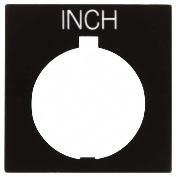 Eaton Cutler-Hammer - Square, Legend Plate - Inch - Black Background, 30-1/2mm Hole Diameter, 1.77 Inch Square - A1 Tooling