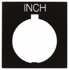 Eaton Cutler-Hammer - Square, Legend Plate - Inch - Black Background, 30-1/2mm Hole Diameter, 1.77 Inch Square - A1 Tooling