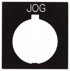 Eaton Cutler-Hammer - Square, Legend Plate - Jog - Black Background, 30-1/2mm Hole Diameter, 1.77 Inch Square - A1 Tooling