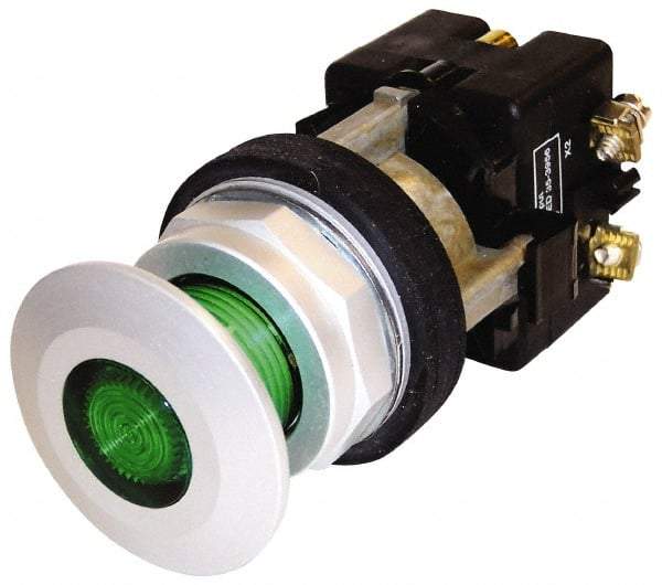 Eaton Cutler-Hammer - 30-1/2mm Mount Hole, Extended Mushroom Head, Pushbutton Switch - Illuminated, Maintained (MA) - A1 Tooling