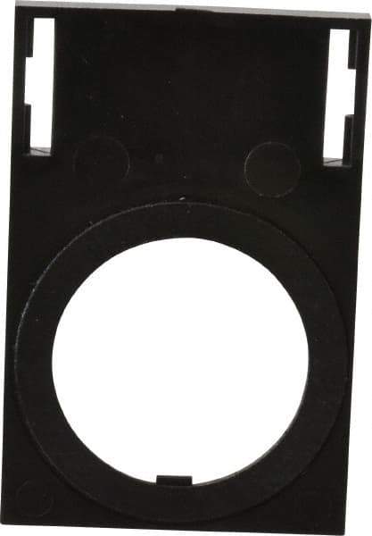 Eaton Cutler-Hammer - Rectangular, Plastic Legend Plate - Black Background, White Letters, 22-1/2mm Hole Diameter, 1.1 Inch Wide x 0.44 Inch High - A1 Tooling