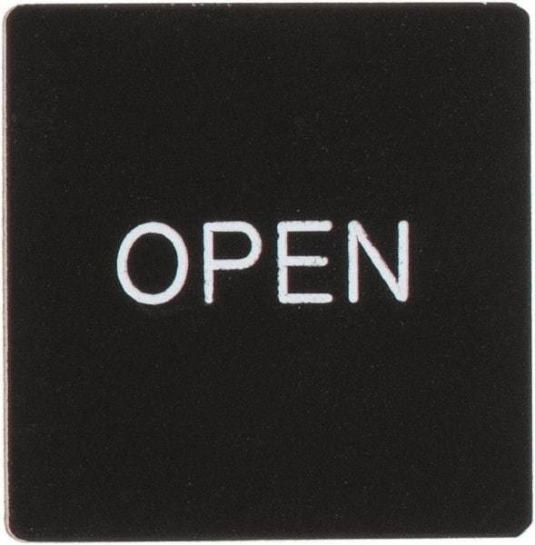 Eaton Cutler-Hammer - Square, Legend Plate - Open - Black Background, White Letters, 19 Inch Square - A1 Tooling