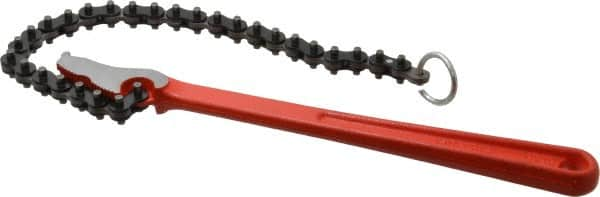 Ridgid - 2" Max Pipe Capacity, 15-3/4" Long, Chain Wrench - 4" Actual OD, 12" Handle Length - A1 Tooling