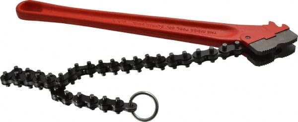 Ridgid - 2" Max Pipe Capacity, 18-1/2" Long, Chain Wrench - 5" Actual OD, 14" Handle Length - A1 Tooling