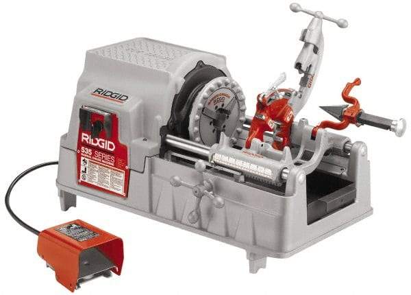 Ridgid - 1/8 to 2 Inch Pipe, 36 RPM Spindle Speed, 1/2 hp, Pipe Threading Machine - Forward, Off, Reverse with Integral Safety Foot Switch Motor Control, Model 341 Reamer, 115 Volts - A1 Tooling