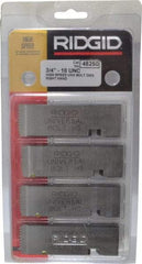 Ridgid - 3/4-10 UNC Thread, 0° Hook Angle, Right Hand High Speed Steel Chaser - Ridgid 504A, 711, 811A, 815A, 816, 817, 911 Compatibility - Exact Industrial Supply