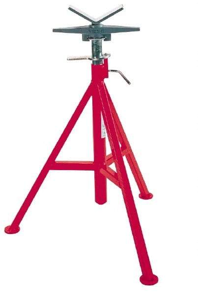 Ridgid - 12" Pipe Capacity, Adjustable Pipe Stand with V-Head - 28" to 53" High, 2,500 Lb Capacity - A1 Tooling