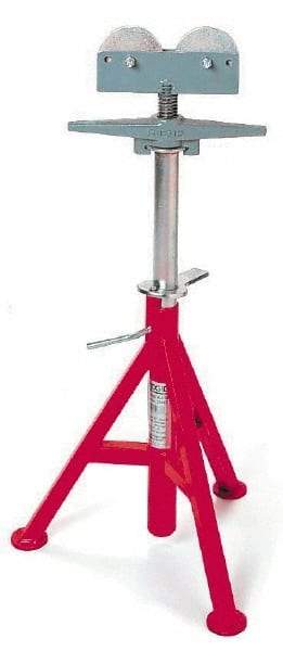 Ridgid - 12" Pipe Capacity, Adjustable Pipe Stand with 2 Roller Head - 32" to 55" High, 2,500 Lb Capacity - A1 Tooling