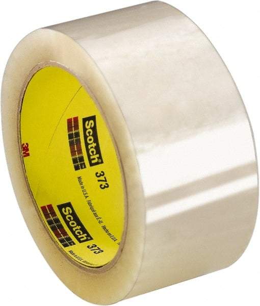 3M - 3" x 55 Yd Clear Rubber Adhesive Sealing Tape - Polypropylene Film Backing, 2.5 mil Thick, 60 Lb Tensile Strength, Series 373 - A1 Tooling