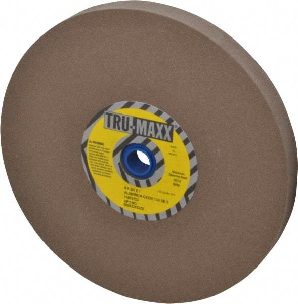 Tru-Maxx - 120 Grit Aluminum Oxide Bench & Pedestal Grinding Wheel - 8" Diam x 1" Hole x 3/4" Thick, 3600 Max RPM, O Hardness, Fine Grade , Vitrified Bond - A1 Tooling