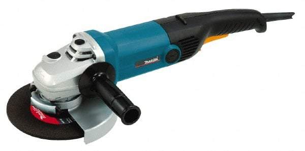 Makita - 7" Wheel Diam, 6,000 RPM, Corded Angle & Disc Grinder - 5/8-11 Spindle, 120 Volts, 15 Amps, Side Exhaust - A1 Tooling