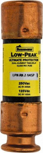 Cooper Bussmann - 125 VDC, 250 VAC, 2.25 Amp, Time Delay General Purpose Fuse - Fuse Holder Mount, 50.8mm OAL, 100 at DC, 300 at AC (RMS) kA Rating, 9/16" Diam - A1 Tooling