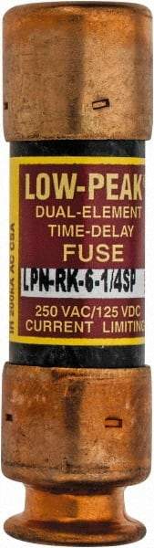 Cooper Bussmann - 125 VDC, 250 VAC, 6.25 Amp, Time Delay General Purpose Fuse - Fuse Holder Mount, 50.8mm OAL, 100 at DC, 300 at AC (RMS) kA Rating, 9/16" Diam - A1 Tooling