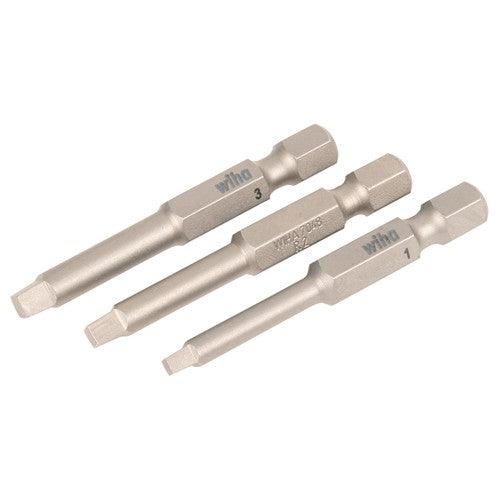 Square Power Bit #1, 2 & 3 × 50mm (3 Bit Pack) - A1 Tooling