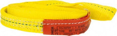 Lift-All - 12' Long x 1" Wide, 1,600 Lb Vertical Capacity, 1 Ply, Polyester Web Sling - 1,250 Lb Choker Capacity, Yellow - A1 Tooling