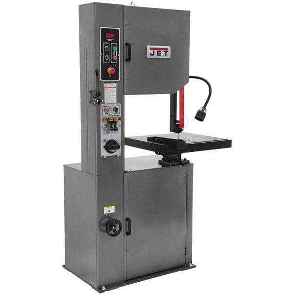 Jet - 20 Inch Throat Capacity, Variable Speed Pulley Vertical Bandsaw - 390 to 3280 (High), 65 to 555 (Low) SFPM, 2 HP, Three Phase - A1 Tooling