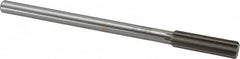 Interstate - 0.5615" High Speed Steel Chucking Reamer - Straight Flute, 0.4355" Straight Shank, 2" Flute Length, 8" OAL - A1 Tooling