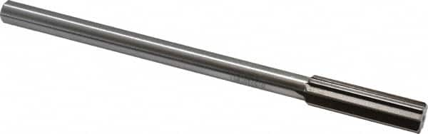 Interstate - 0.571" High Speed Steel Chucking Reamer - Straight Flute, 0.4355" Straight Shank, 2" Flute Length, 8" OAL - A1 Tooling