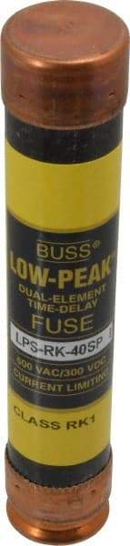 Cooper Bussmann - 300 VDC, 600 VAC, 40 Amp, Time Delay General Purpose Fuse - Fuse Holder Mount, 5-1/2" OAL, 100 at DC, 300 at AC (RMS) kA Rating, 1-1/16" Diam - A1 Tooling