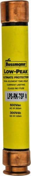 Cooper Bussmann - 300 VDC, 600 VAC, 7 Amp, Time Delay General Purpose Fuse - Fuse Holder Mount, 127mm OAL, 100 at DC, 300 at AC (RMS) kA Rating, 13/16" Diam - A1 Tooling