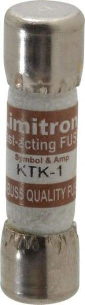 Cooper Bussmann - 600 VAC, 1 Amp, Fast-Acting General Purpose Fuse - Fuse Holder Mount, 1-1/2" OAL, 100 at AC kA Rating, 13/32" Diam - A1 Tooling