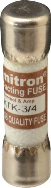 Cooper Bussmann - 600 VAC, 0.75 Amp, Fast-Acting General Purpose Fuse - Fuse Holder Mount, 1-1/2" OAL, 100 at AC kA Rating, 13/32" Diam - A1 Tooling