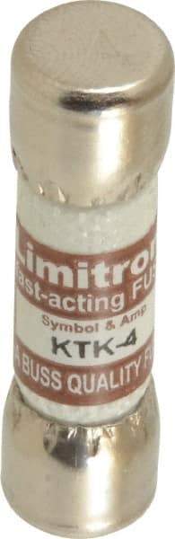 Cooper Bussmann - 600 VAC, 4 Amp, Fast-Acting General Purpose Fuse - Fuse Holder Mount, 1-1/2" OAL, 100 at AC kA Rating, 13/32" Diam - A1 Tooling