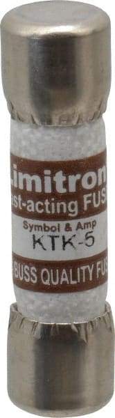 Cooper Bussmann - 600 VAC, 5 Amp, Fast-Acting General Purpose Fuse - Fuse Holder Mount, 1-1/2" OAL, 100 at AC kA Rating, 13/32" Diam - A1 Tooling