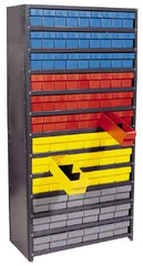 Quantum Storage - 36 Bin Closed Shelving Systems - 36 Inch Overall Width x 12 Inch Overall Depth x 39 Inch Overall Height, Red High Impact Polystyrene Bins - A1 Tooling